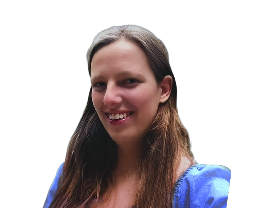 Portretfoto van Eva, lid van de activiteitencommissie.