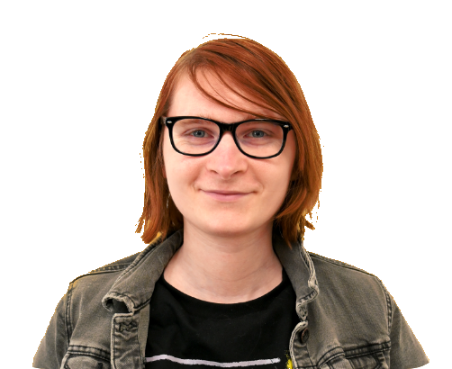 Portretfoto van Isabelle, lid van de activiteitencommissie.