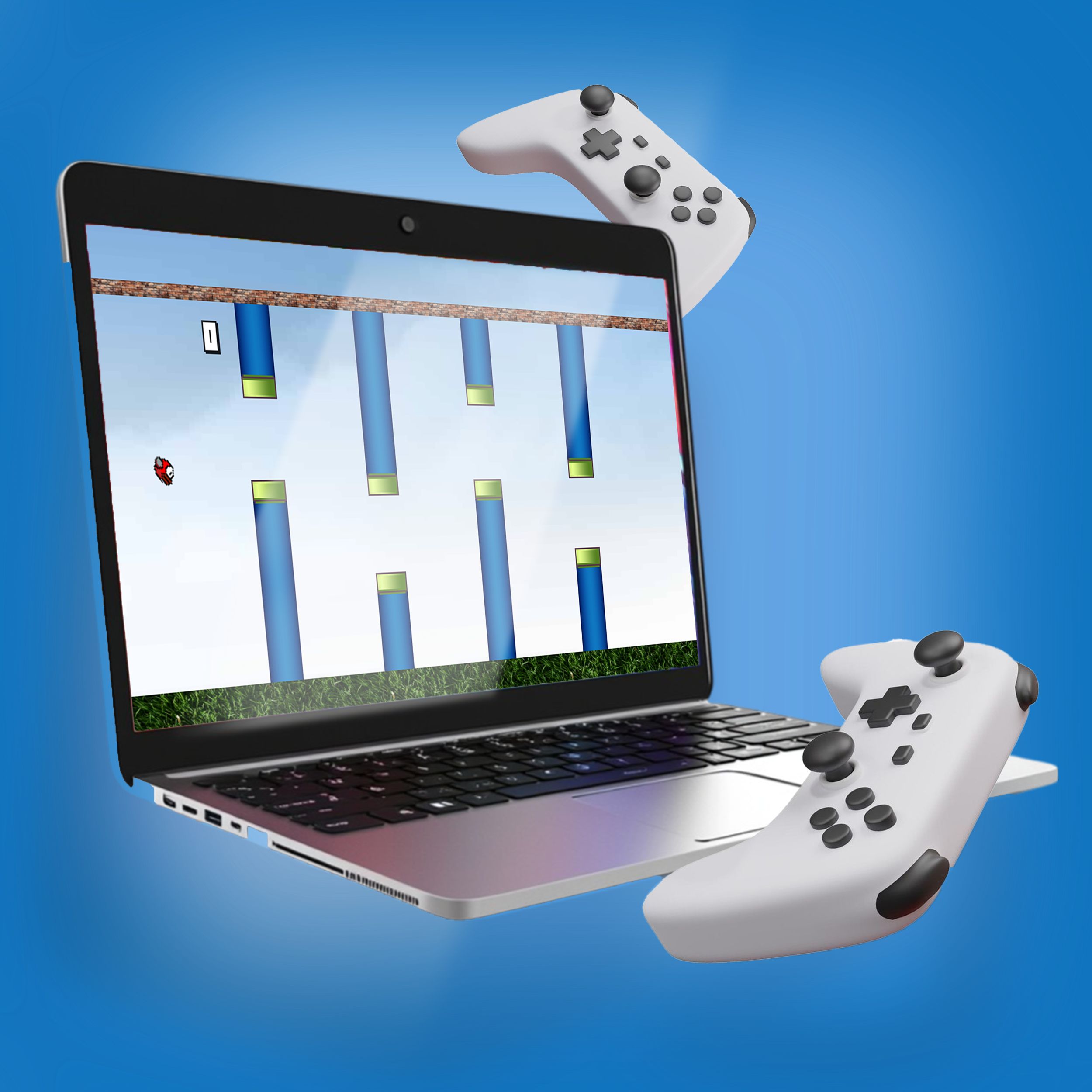 Platformspel met een game controller-thema gemaakt in JavaScript.