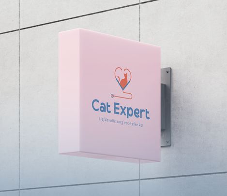Productdoosmockup voor Cat Expert met kattenthema.